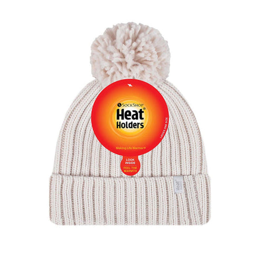 Gorro Mujer Pom Pom Arden Heat Holders Crema