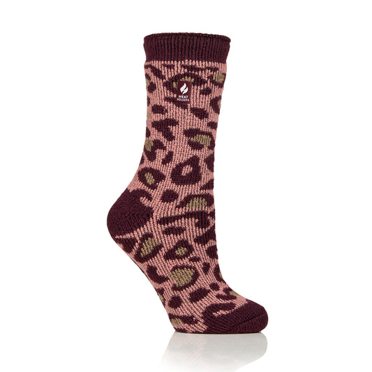 Calcetín Mujer Original Jacquard Heat Holders Burdeo-Rosado