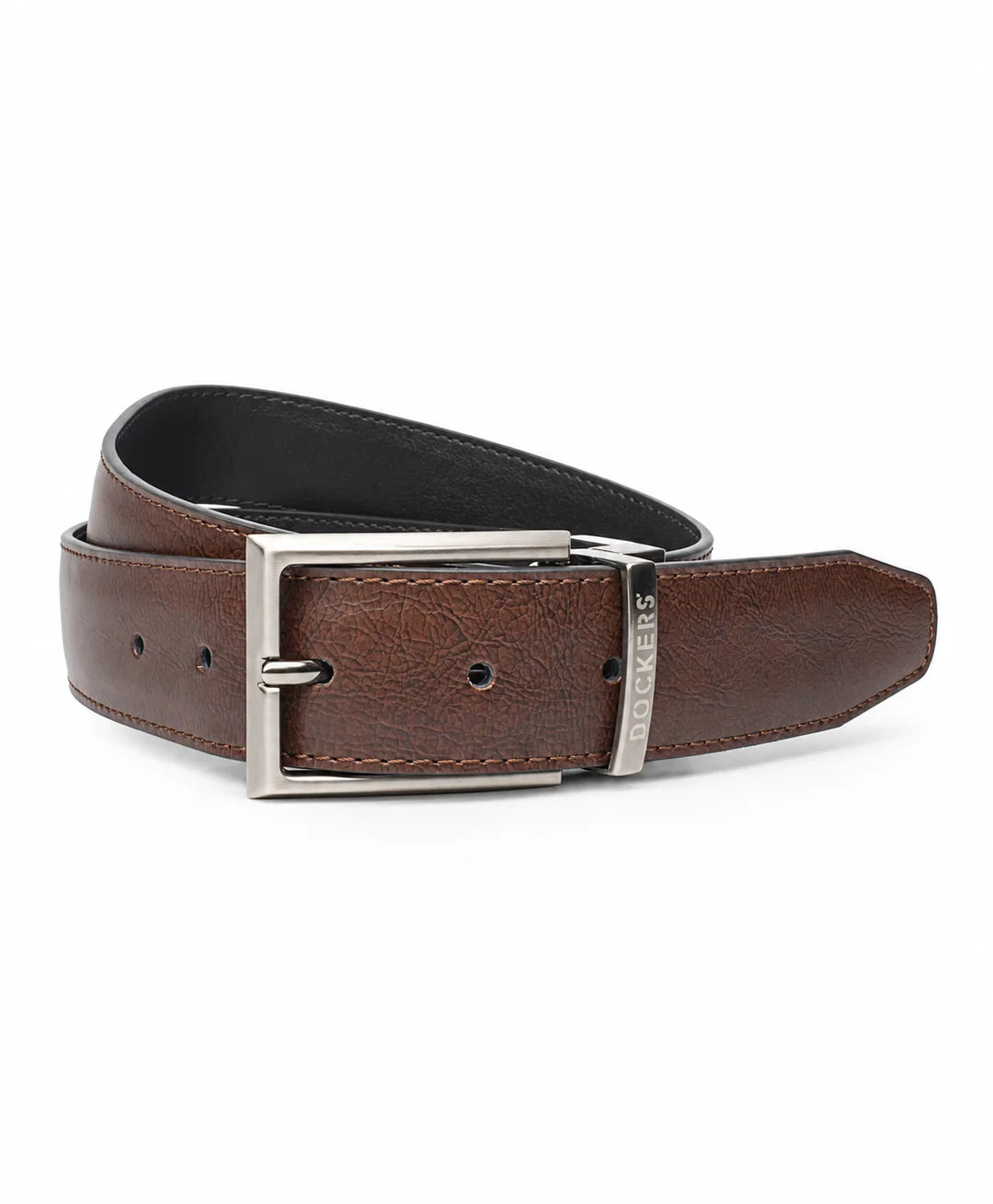 Cinturon Hombre Reversible Cuero Cafe Negro