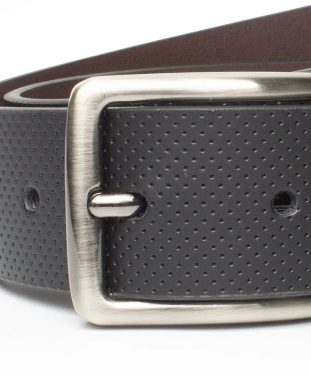 Cinturon Hombre Reversible Cuero Negro Café