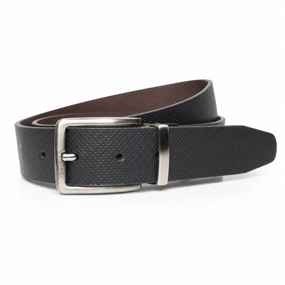 Cinturon Hombre Reversible Cuero Negro Café