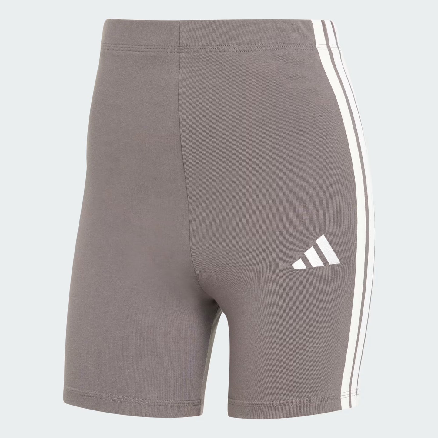 Shorts Mujer Essentials 3 Rayas Tiro Alto Grey Strata