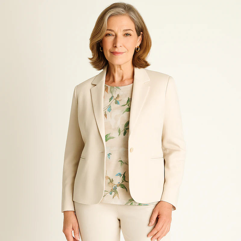 Blazer Mujer Arena de Corte Clásico