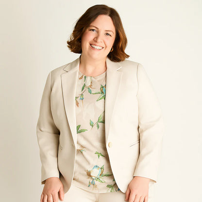 Blazer Mujer Arena de Corte Clásico