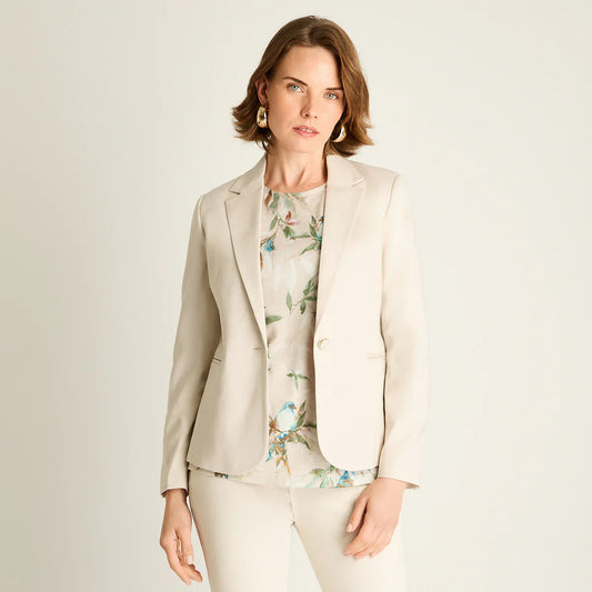 Blazer Mujer Arena de Corte Clásico