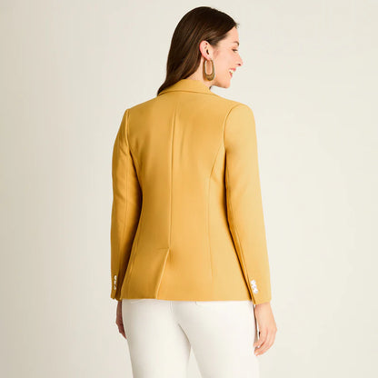 Blazer Mujer Mostaza con Solapa Clásica