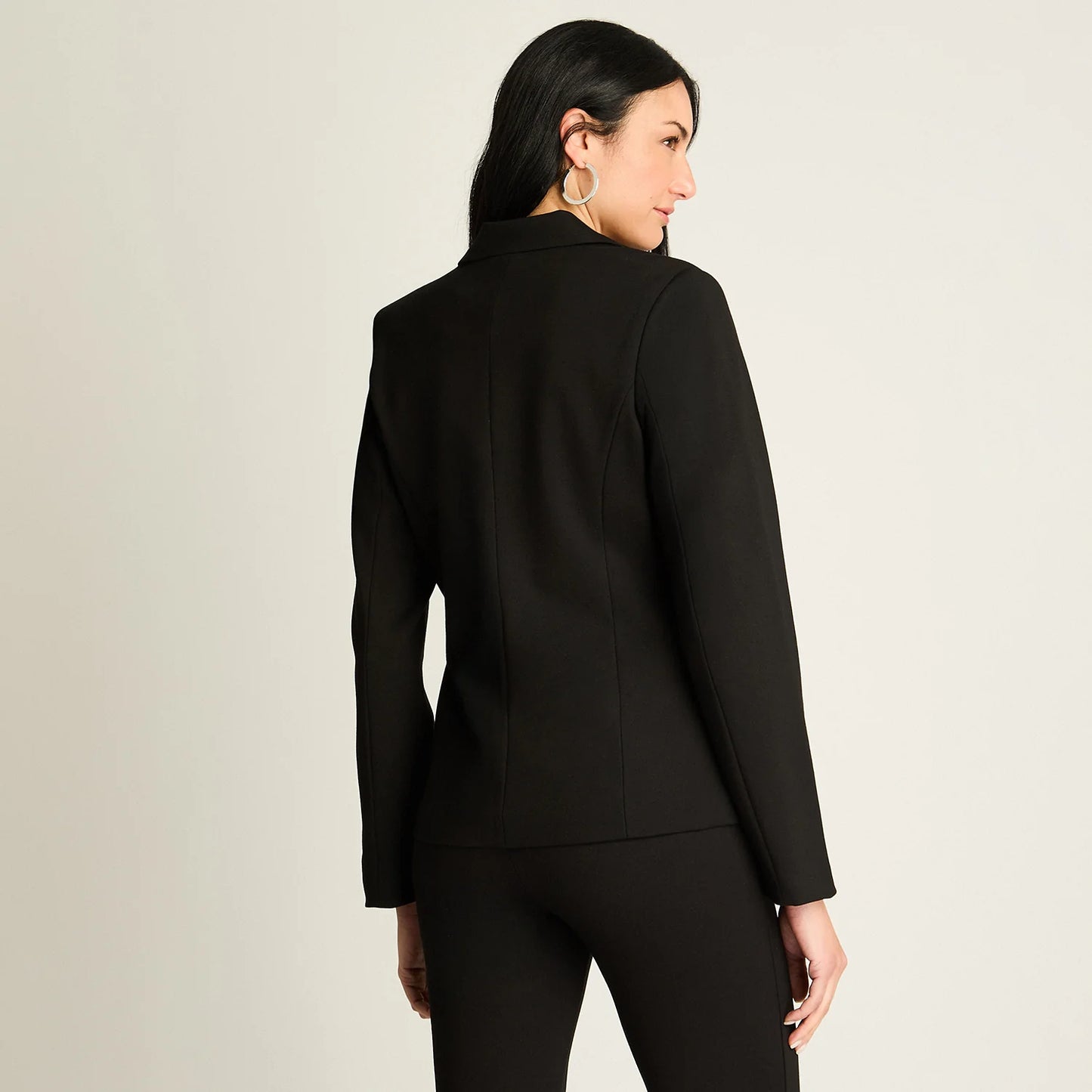 Blazer Mujer Negro con Detalle Animal Print