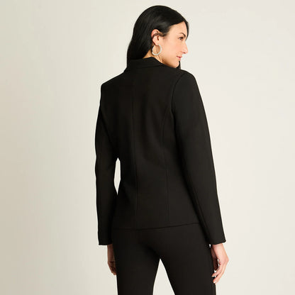 Blazer Mujer Negro con Detalle Animal Print