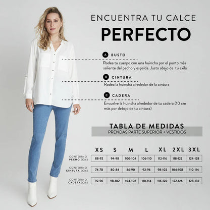 Blusa Mujer Blanca con Rayas Finas