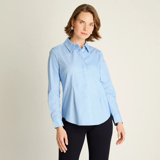 Blusa Mujer Celeste de Algodón