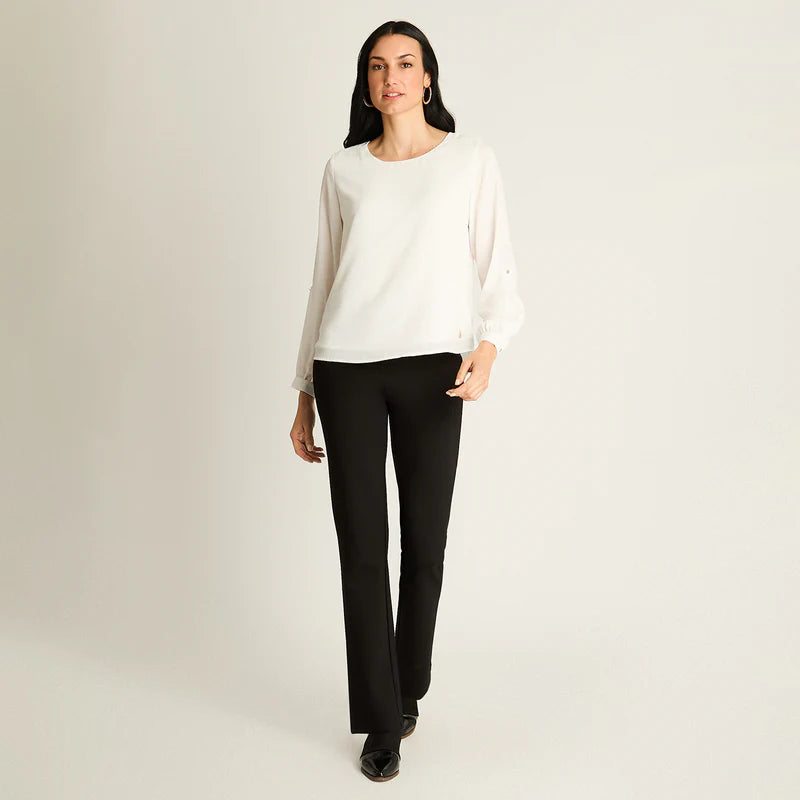 Blusa Mujer Crudo con Manga 3/4 Roll-Up