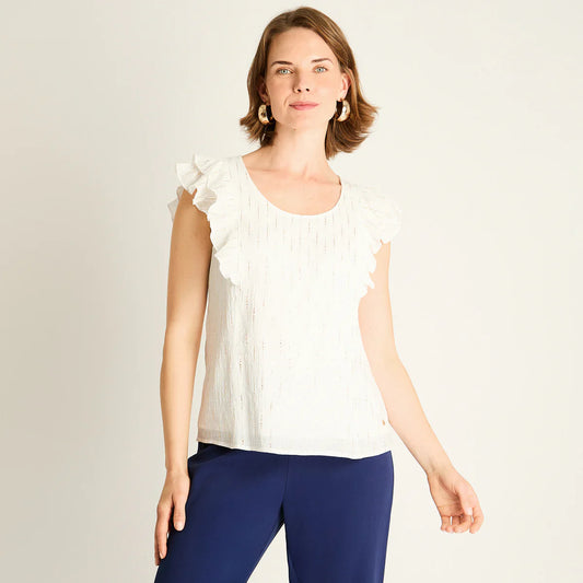 Blusa Mujer Crudo con Volantes