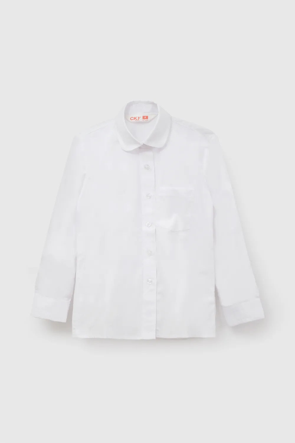 Blusa Escolar Niña Con Botones De Reemplazo Blanca