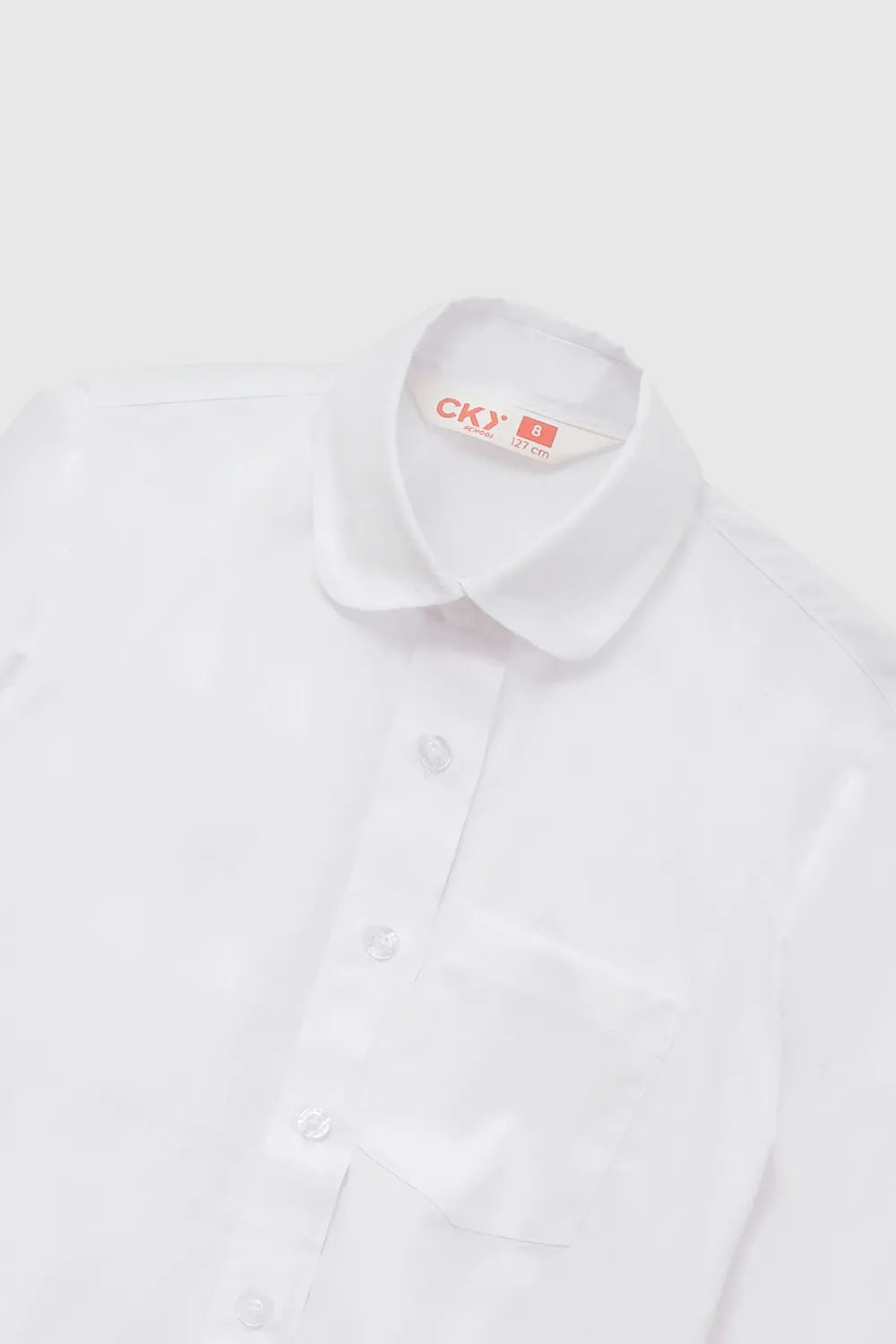 Blusa Escolar Niña Con Botones De Reemplazo Blanca