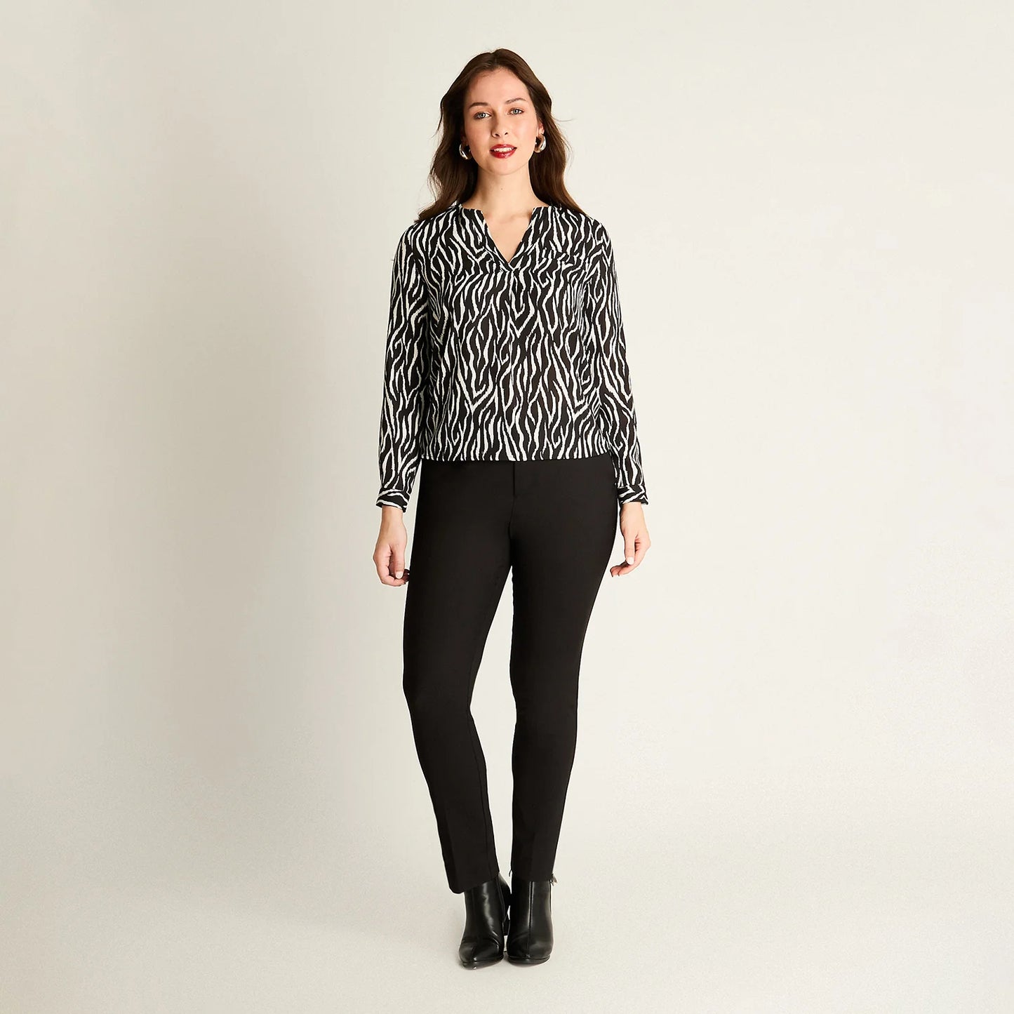 Blusa Mujer Negra Estampado Animal Print