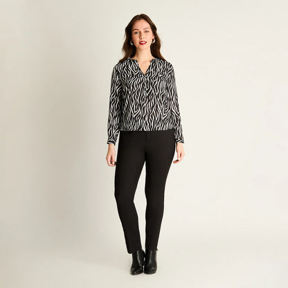 Blusa Mujer Negra Estampado Animal Print