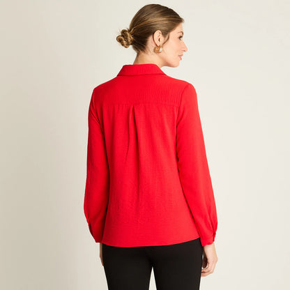 Blusa Mujer Roja de Botones