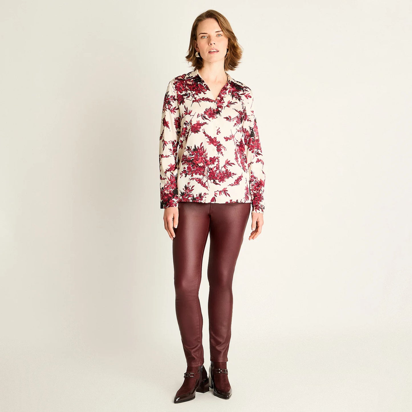 Blusa Mujer Rosada con Estampado Floral