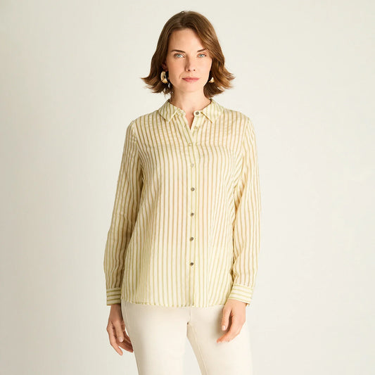 Blusa Mujer Verde a Rayas