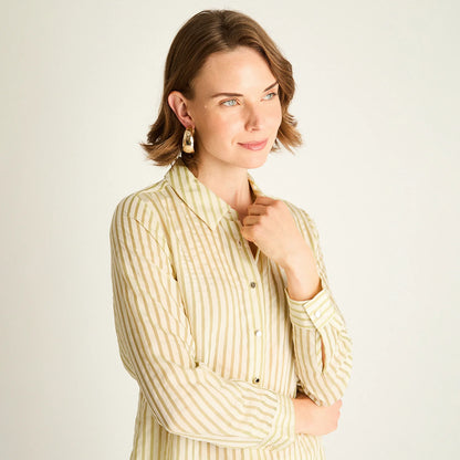 Blusa Mujer Verde a Rayas
