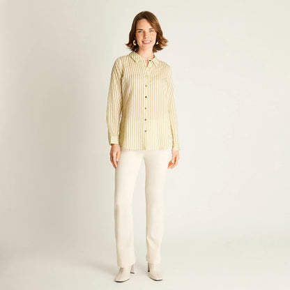 Blusa Mujer Verde a Rayas