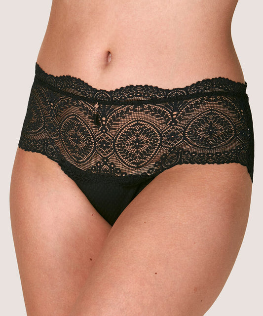 Pantaleta Mujer Encaje Microfibra Negro