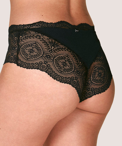 Pantaleta Mujer Encaje Microfibra Negro