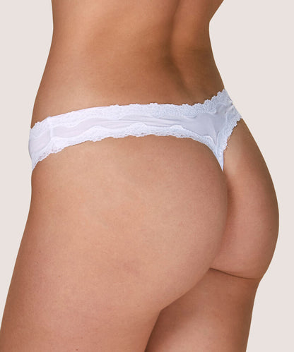 Colaless Mujer Microfibra y Encaje Blanco