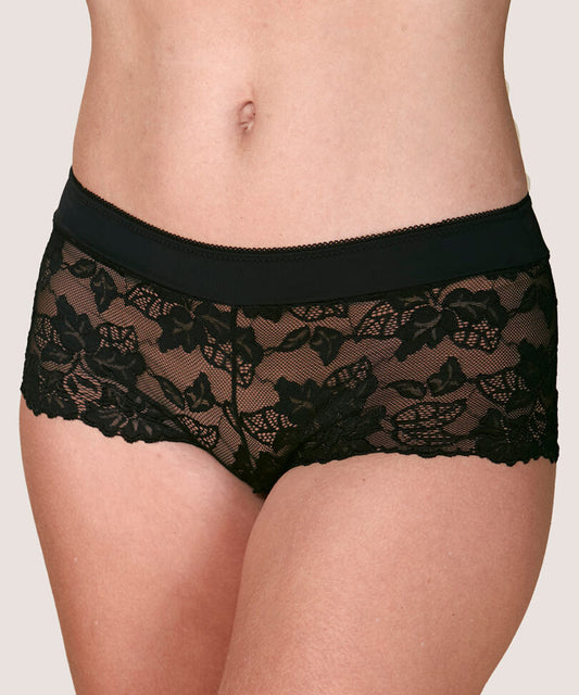 Pantaleta Mujer Encaje y Microfibra Negro
