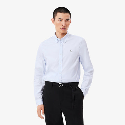 Camisa Hombre corte ajustado de algodón Celeste
