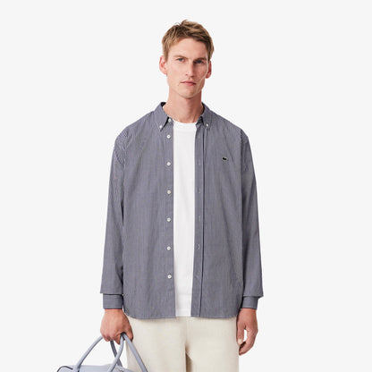 camisa-hombre-de-algodón-a-cuadros-de-corte-regular-blanco/navy