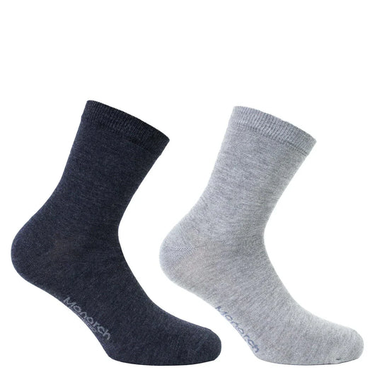 Calcetin Hombre Bamboo 2 Pares Basic Liso 2/4 Gris