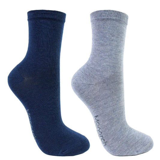 Calcetin Mujer 2 Pares Bamboo Basic Liso Azul