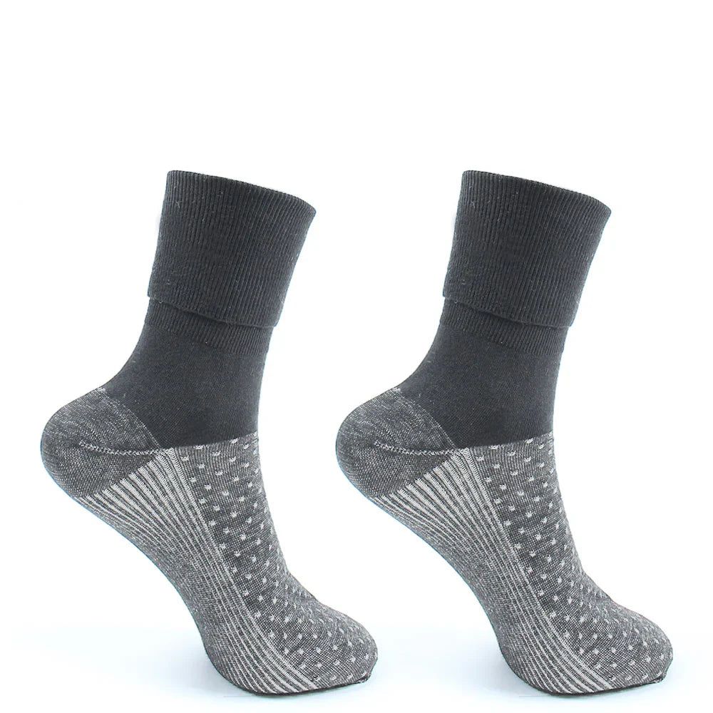 Calcetin Mujer 2 Pares Cobre Colores Vuelta Gris