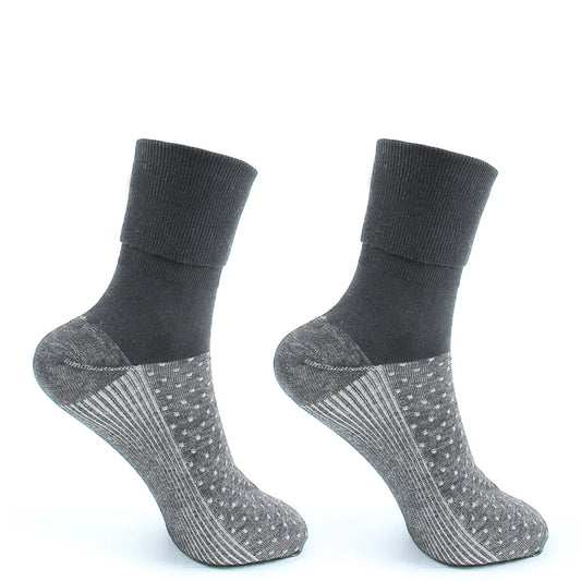 Calcetin Mujer 2 Pares Cobre Colores Vuelta Gris