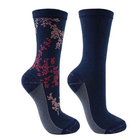 Calcetin Mujer 2 Pares Cobre Flores Azul