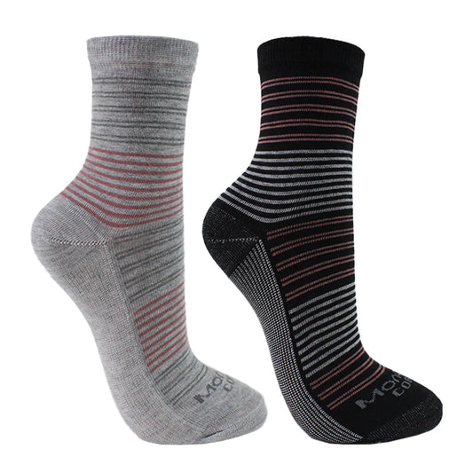 Calcetín Mujer 2 Pares Cobre Rayas Gris