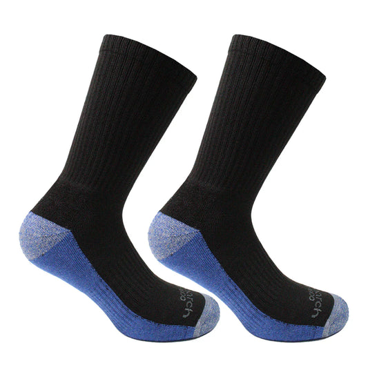 Calcetin Outdoor Bamboo + Coolmax Largo 2 Pares Americano Negro