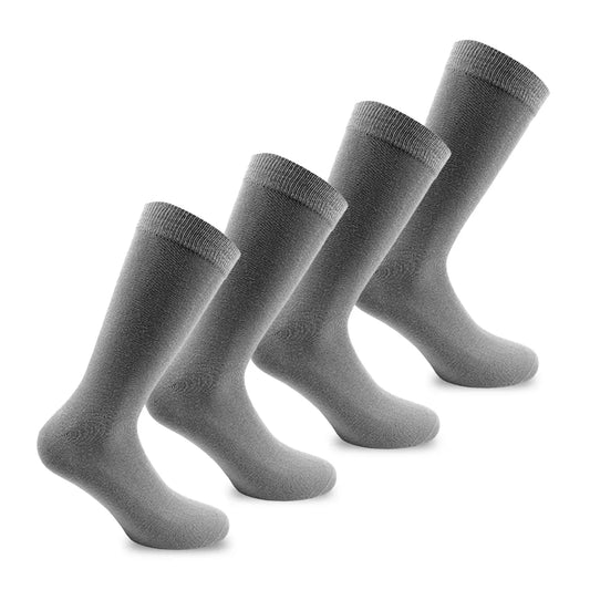 Calcetin Unisex 4 Pares Algodón Liso Plomo