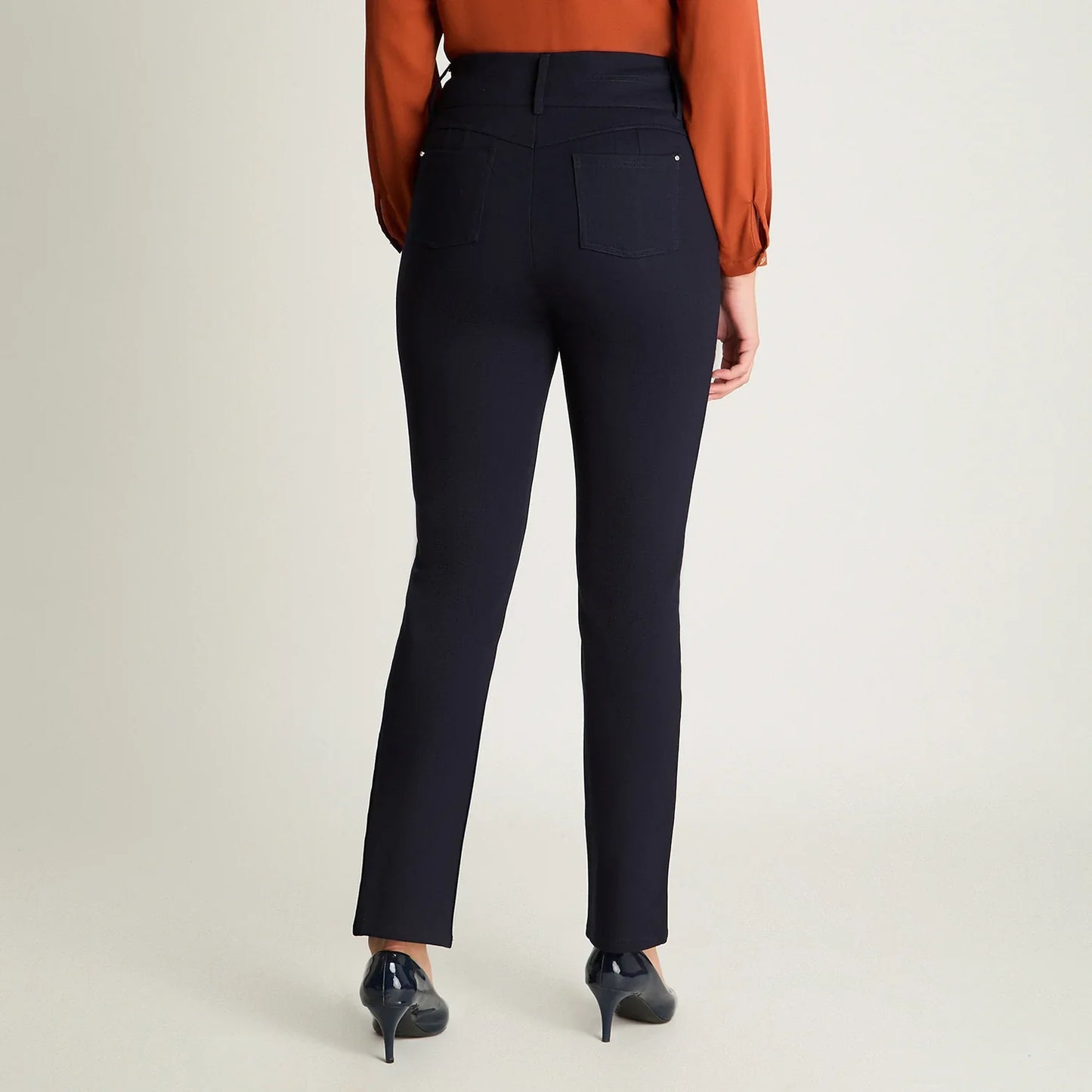 Calza Mujer Recta Dos Botones Azul