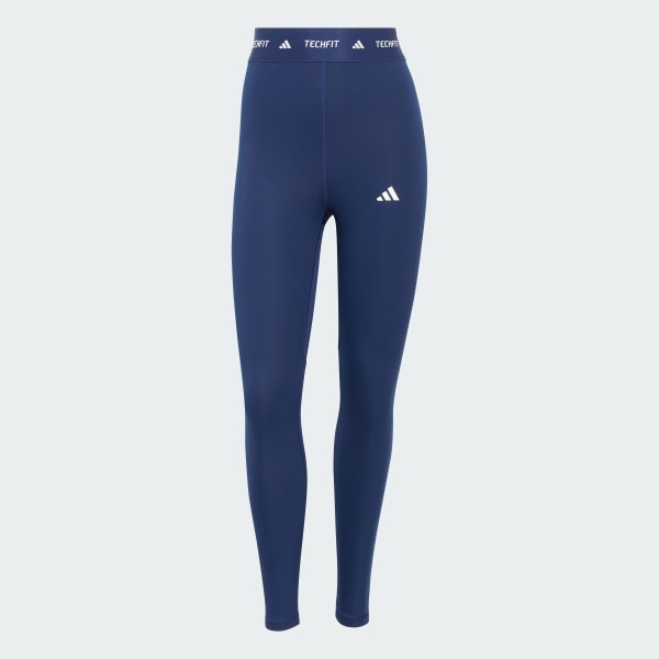 Calza Mujer 7/8 TECHFIT Tiro Alto Azul