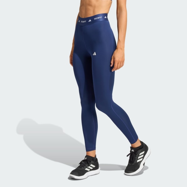 Calza Mujer 7/8 TECHFIT Tiro Alto Azul