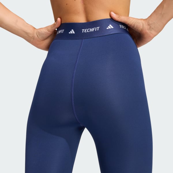 Calza Mujer 7/8 TECHFIT Tiro Alto Azul