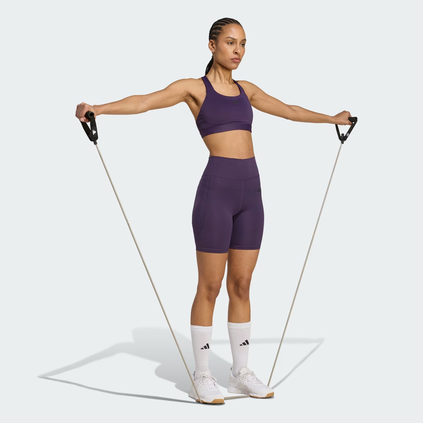 Calza Mujer Cortas Optime Essentials Stash Pocket 7 Pulgadas Aurora Plum