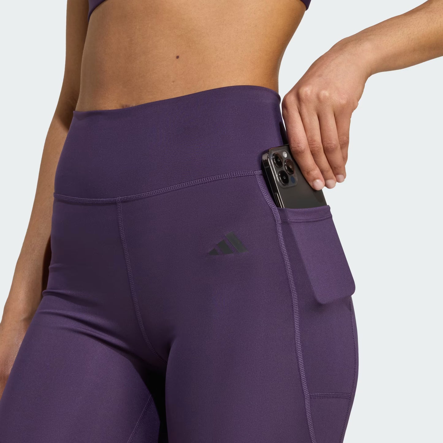 Calza Mujer Cortas Optime Essentials Stash Pocket 7 Pulgadas Aurora Plum