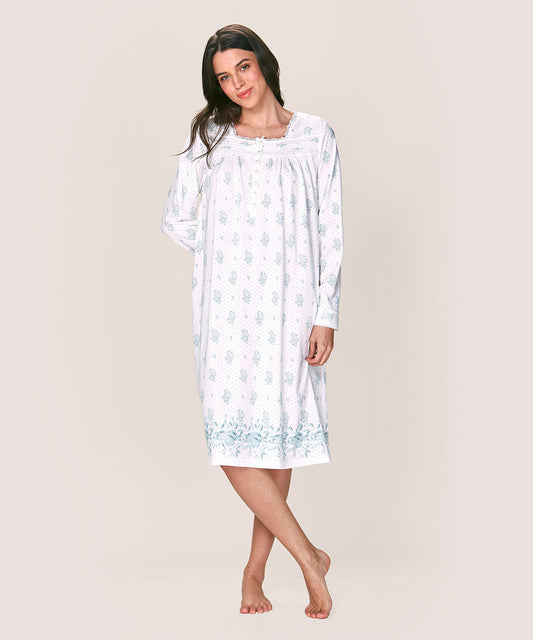 Camisa De Dormir Mujer Cotton Estampado Aqua