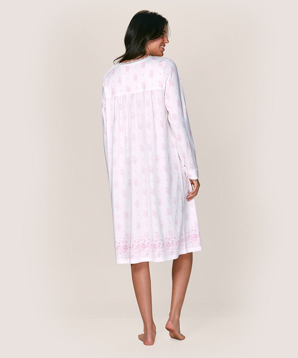 Camisa De Dormir Mujer Cotton Estampado Rosa