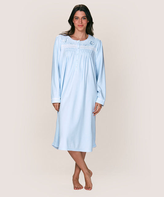 Camisa De Dormir Mujer Micropolar Celeste