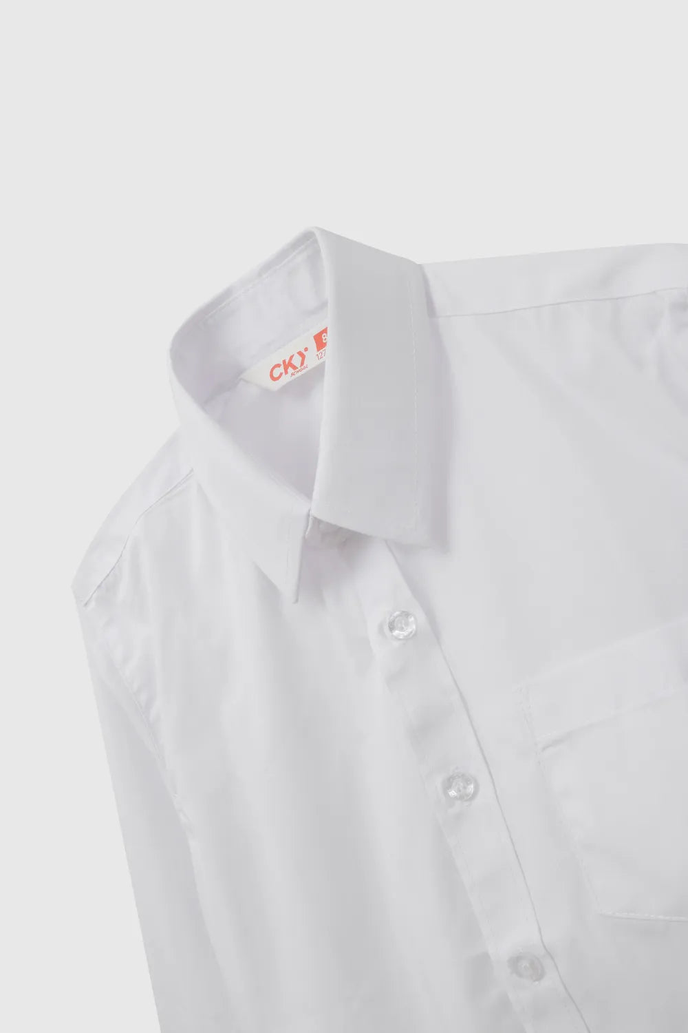 Camisa Escolar Niño Con Botones y Costuras Resistentes Blanca