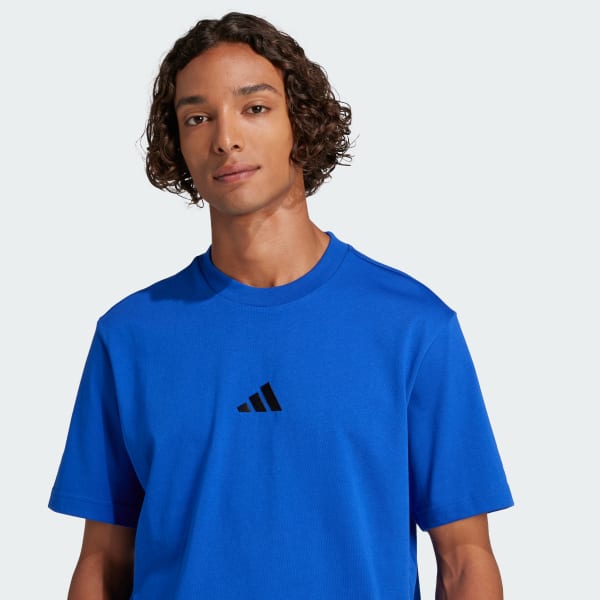 Polera Hombre Essentials Small Logo de Punto Sencillo Azul